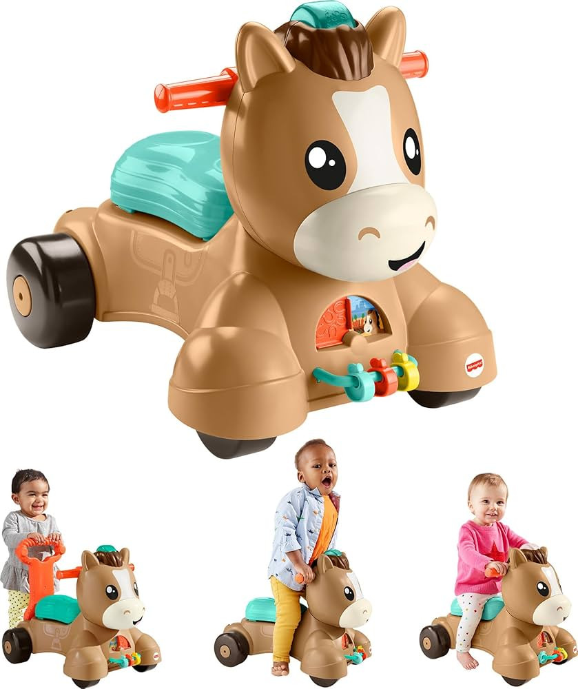 Fisher-Price Baby Walker Learning Toy, Walk Bounce & Ride Pony Ride-On with Music and Lights for ... | Amazon (US)