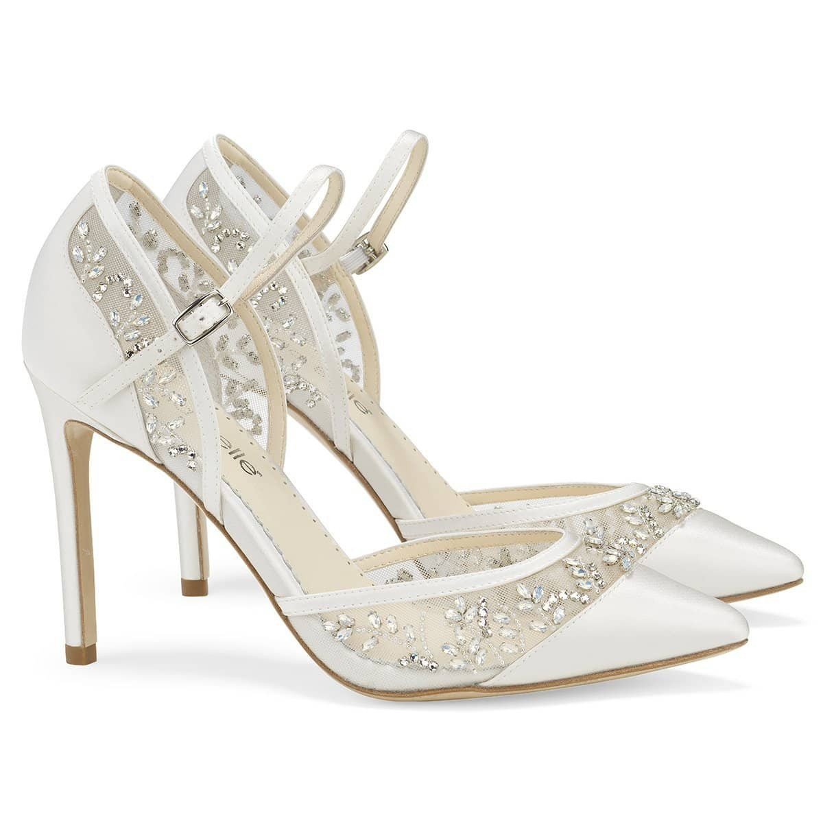 Embellished Crystals D'Orsay Wedding Shoes | Bella Belle Shoes