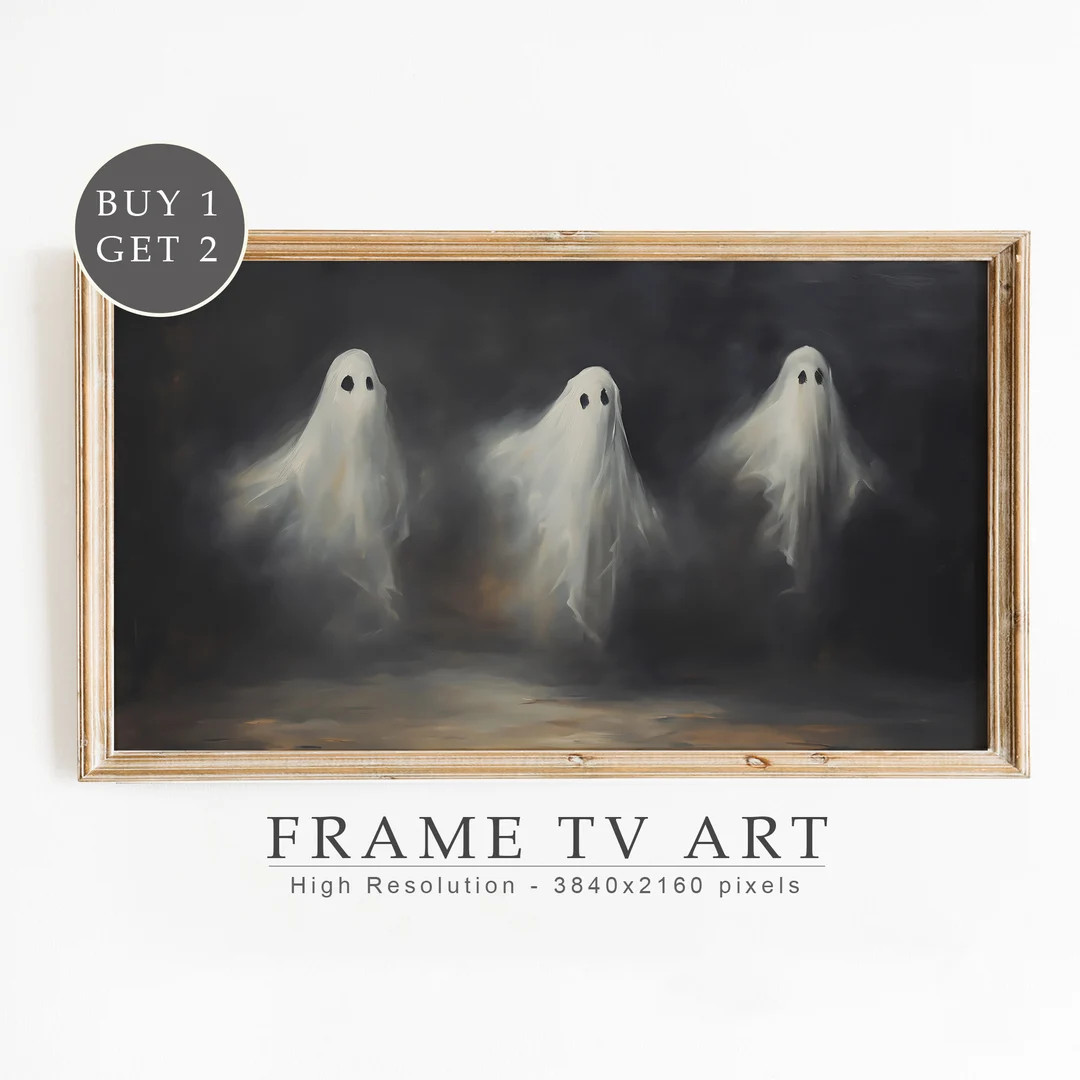 Halloween Frame TV Art Ghost TV Art Halloween Ghost Decor - Etsy | Etsy (US)