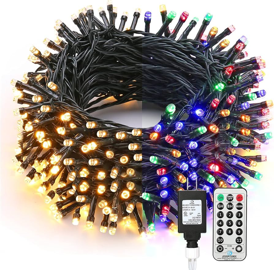 Brizled Christmas Lights Outdoor, 500 LED Color Changing Christmas String Lights with Remote, 180... | Amazon (US)