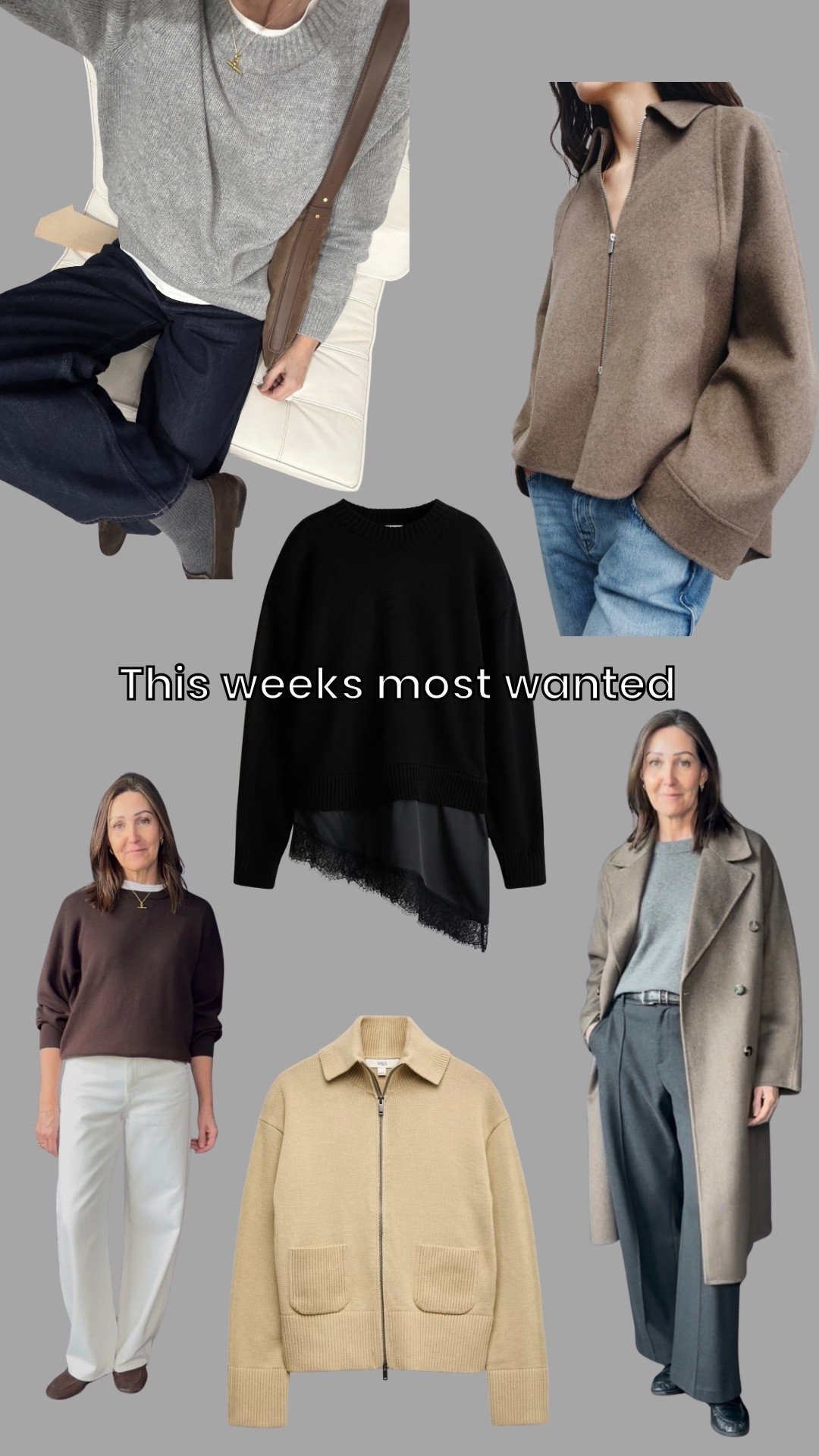 The things you’ve loved most week. The cotton knit I’m wearing on repeat, the perfect grey jumper, the only jacket you need for spring, the on trend zip up cardi, the simple going out top and the handmaid coat currently in the sale. 

#LTKover50style #LTKstyletip #LTKuk