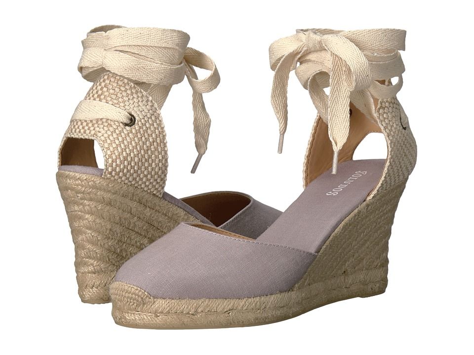 Soludos - Tall Wedge (Gray Linen) Women's Wedge Shoes | Zappos