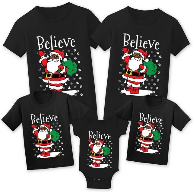 Christmas Shirts for Family - Santa Top Xmas Tshirt for Matching Women Men Kid Toddler Baby - Bel... | Walmart (US)