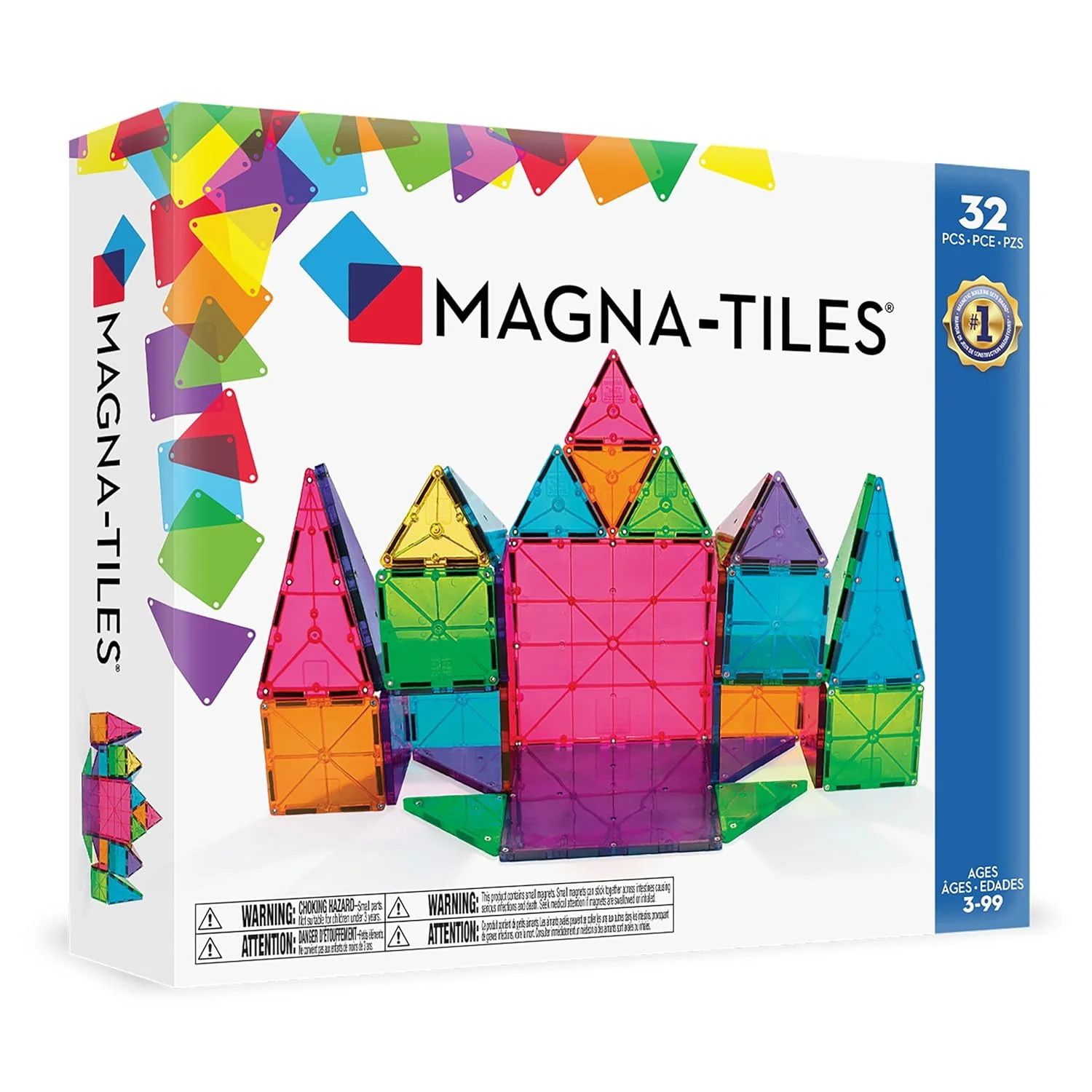 Magna-Tiles Classic 32 Pc Magnetic Building Set | Safari LTD