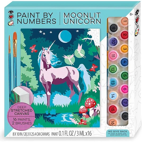 Paint By Numbers, Moonlit Unicorn | Maisonette