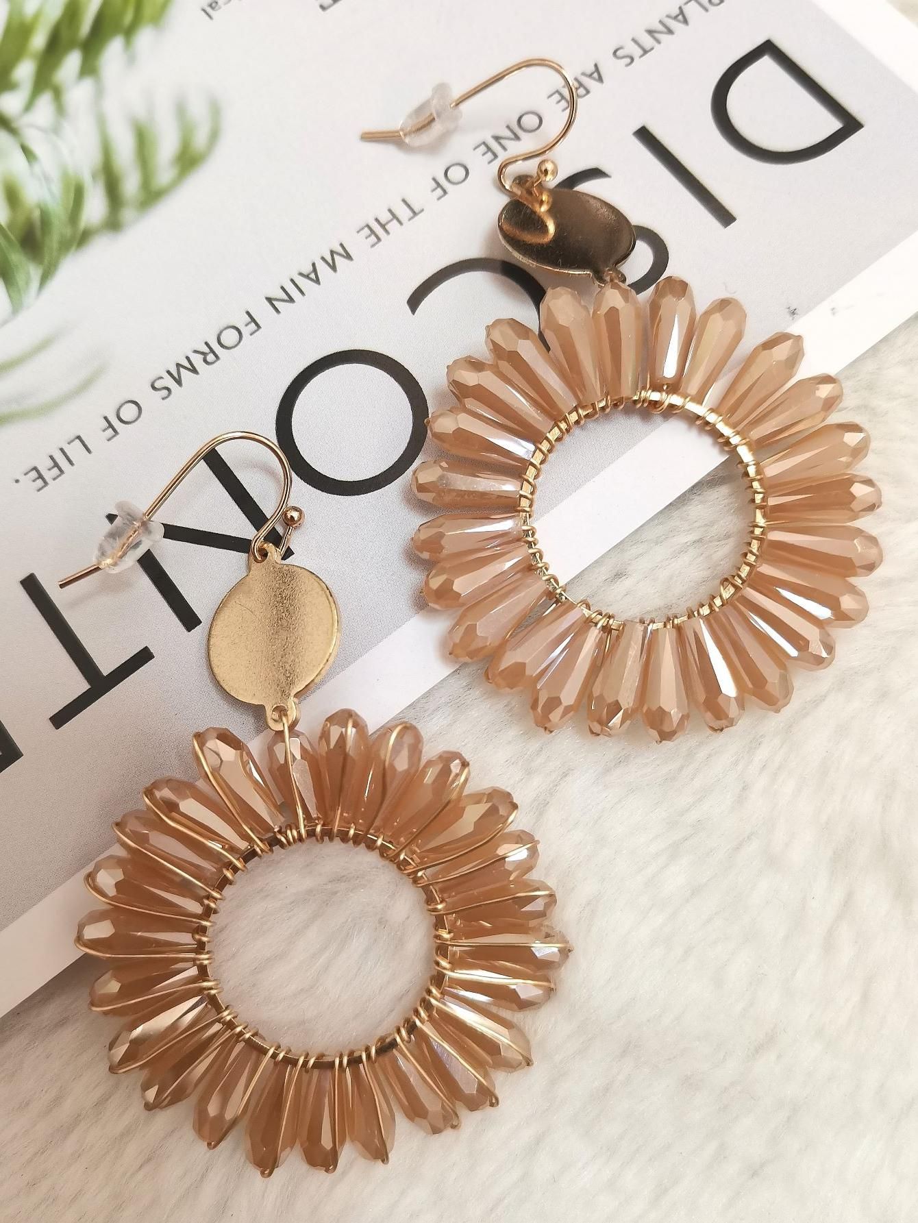 Braided Sunflower Hook Textured Round Drop Earrings | SHEIN