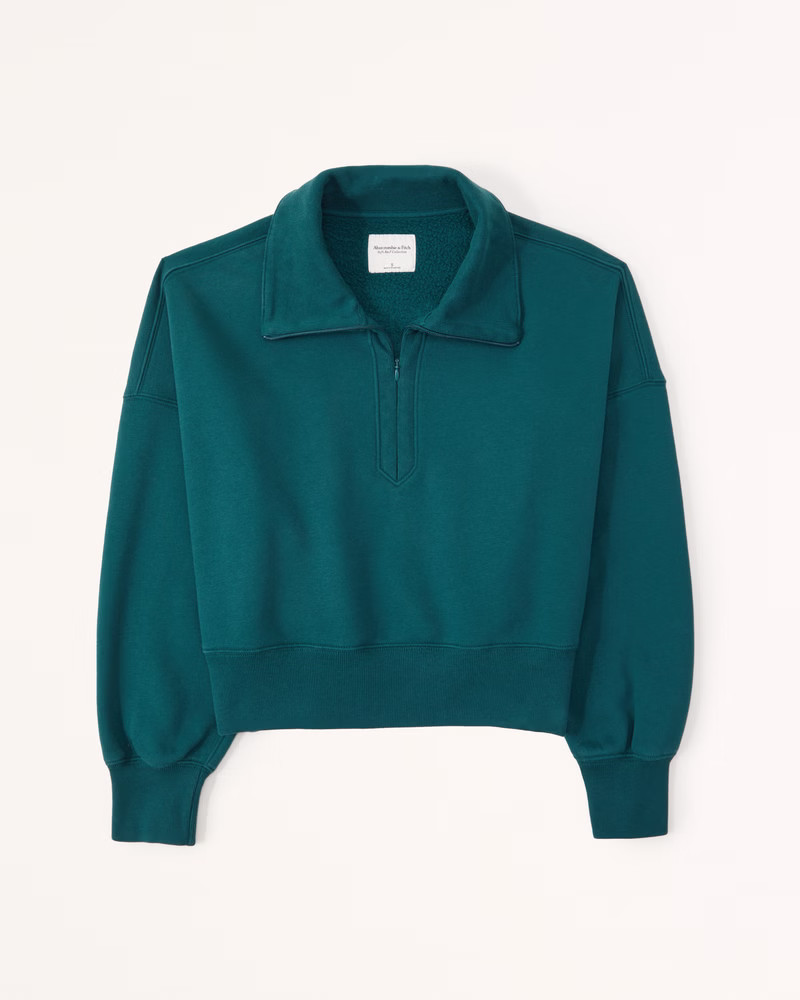 Women's Essential Sunday Drama Collar Half-Zip  | Women's Tops | Abercrombie.com | Abercrombie & Fitch (US)