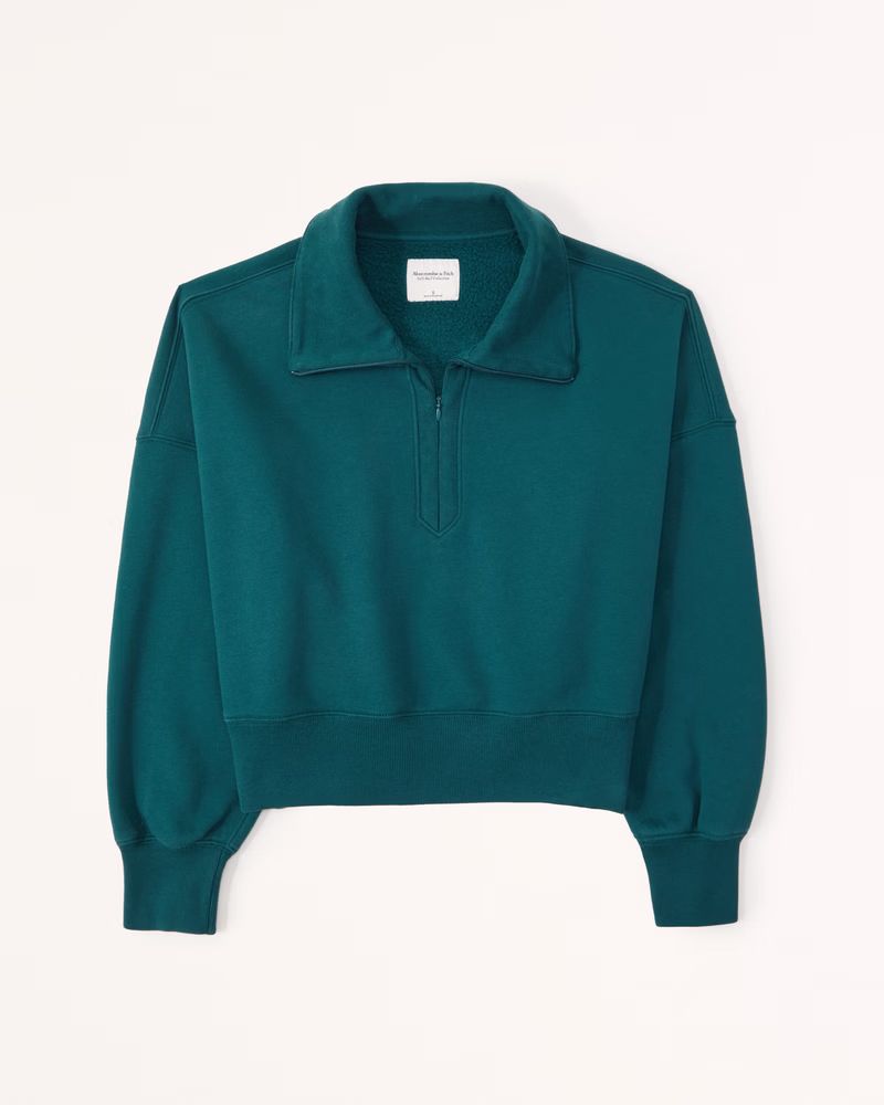 Women's Sunday Drama Collar Half-Zip Sweatshirt | Women's Matching Sets | Abercrombie.com | Abercrombie & Fitch (US)