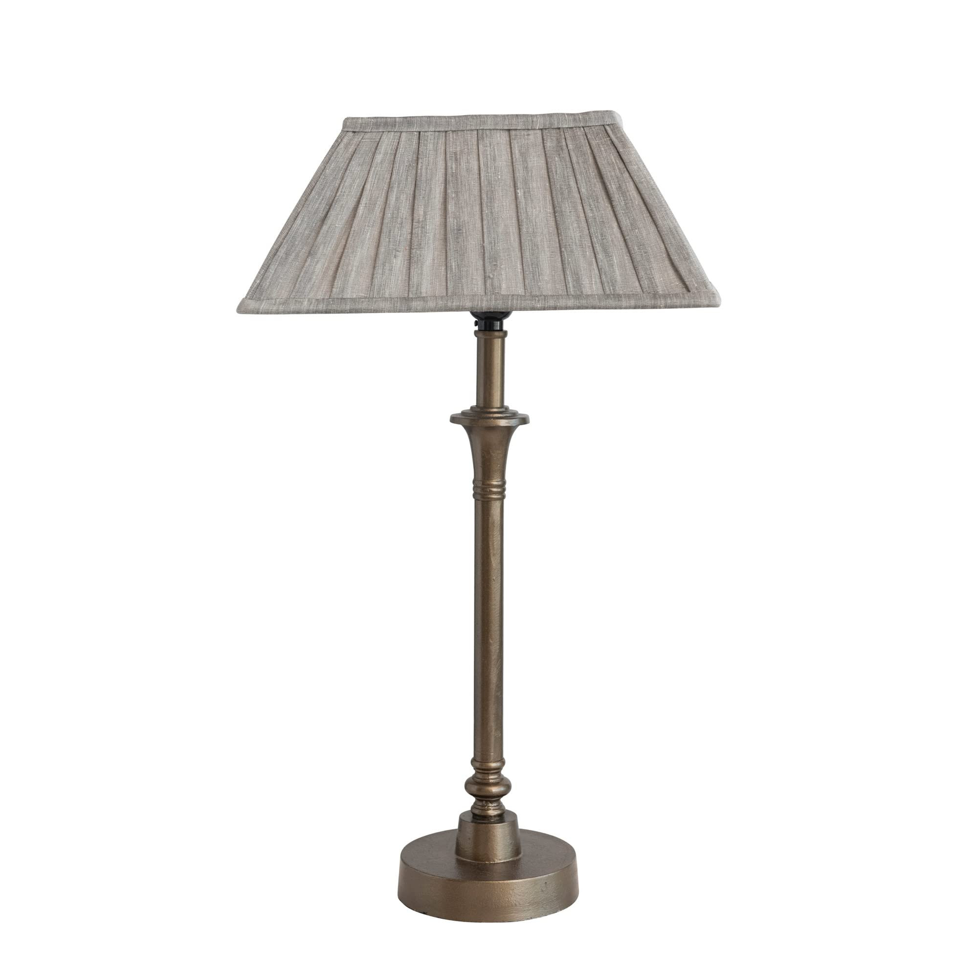 Creative Co-Op Farmhouse Metal Pleated Linen Shade, Brass and Grey Table Lamp, Gray | Amazon (US)