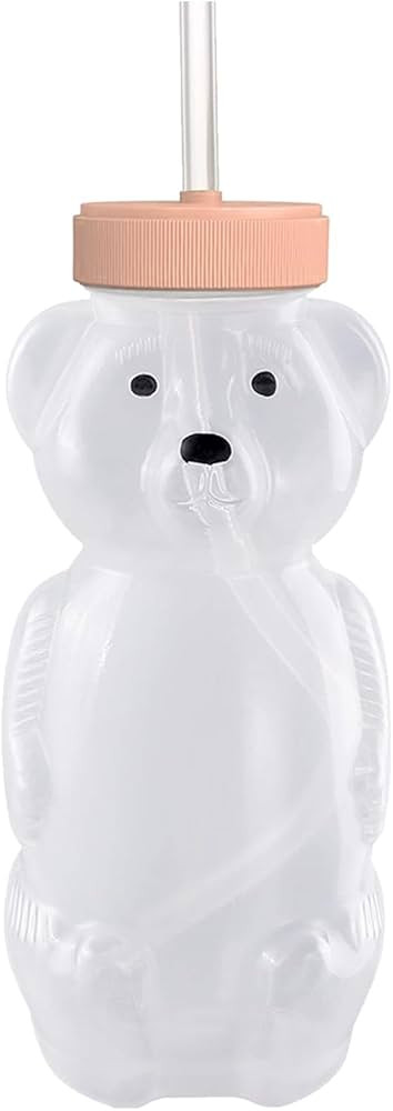 Honey Bear Straw Cups for Babies 1 pack, 8oz straw bear cup with improved safety lid design, hone... | Amazon (US)