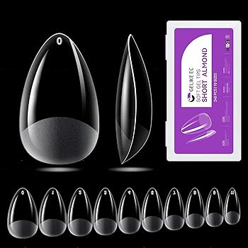 Gelike ec Short Almond Nail Tips: 240PCS Soft Gel Tips for Almond Shaped Full Cover Gel X Nail Ti... | Amazon (US)
