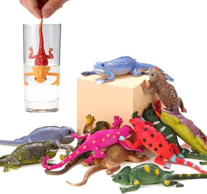 12 Pack Lizard Animal Figurines,6" Color-Changeable and Stretchy Reptile Toy Set,for Themed Parti... | Amazon (US)