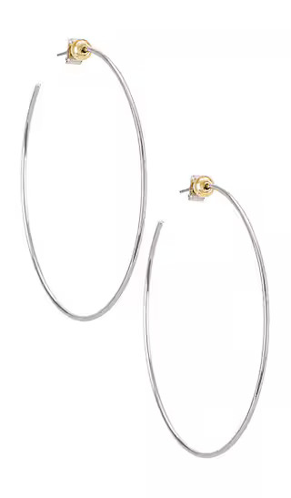 Icon Hoops in Rhodium | Revolve Clothing (Global)