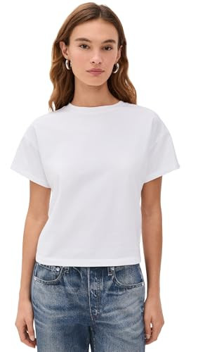 rag & bone Women's Kelly Boxy Jersey Tee, White, XXS | Amazon (US)
