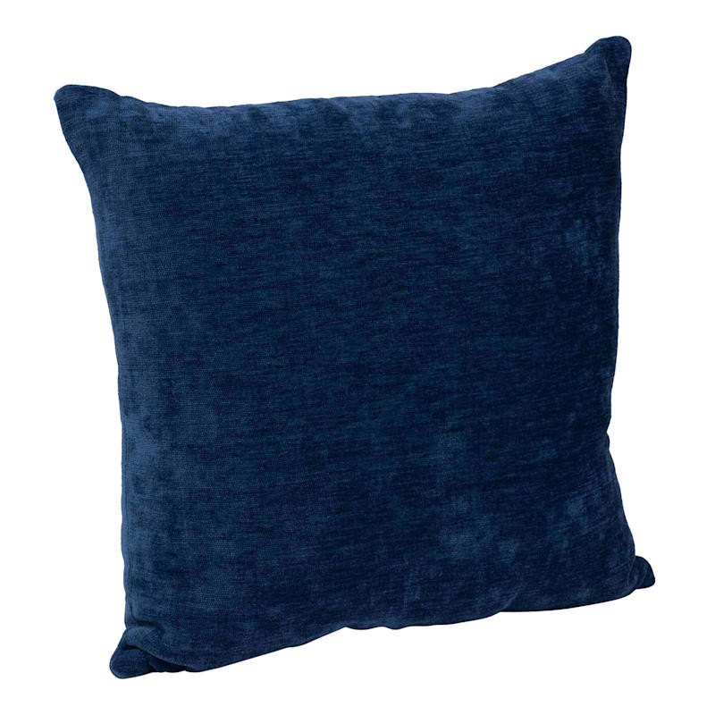 Reese Navy Chenille Throw Pillow, 18" | At Home