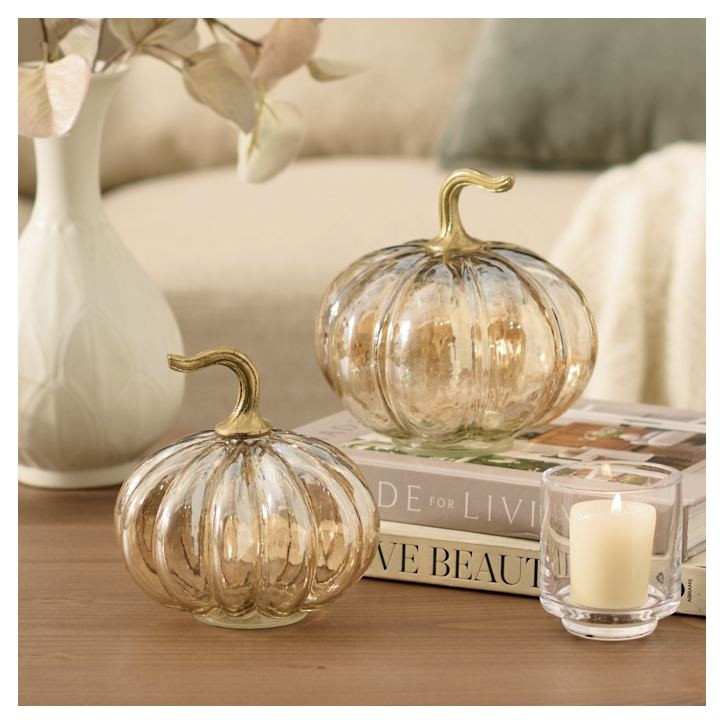 Vintage Glass Pumpkins, Set of Two | Grandin Road | Grandin Road
