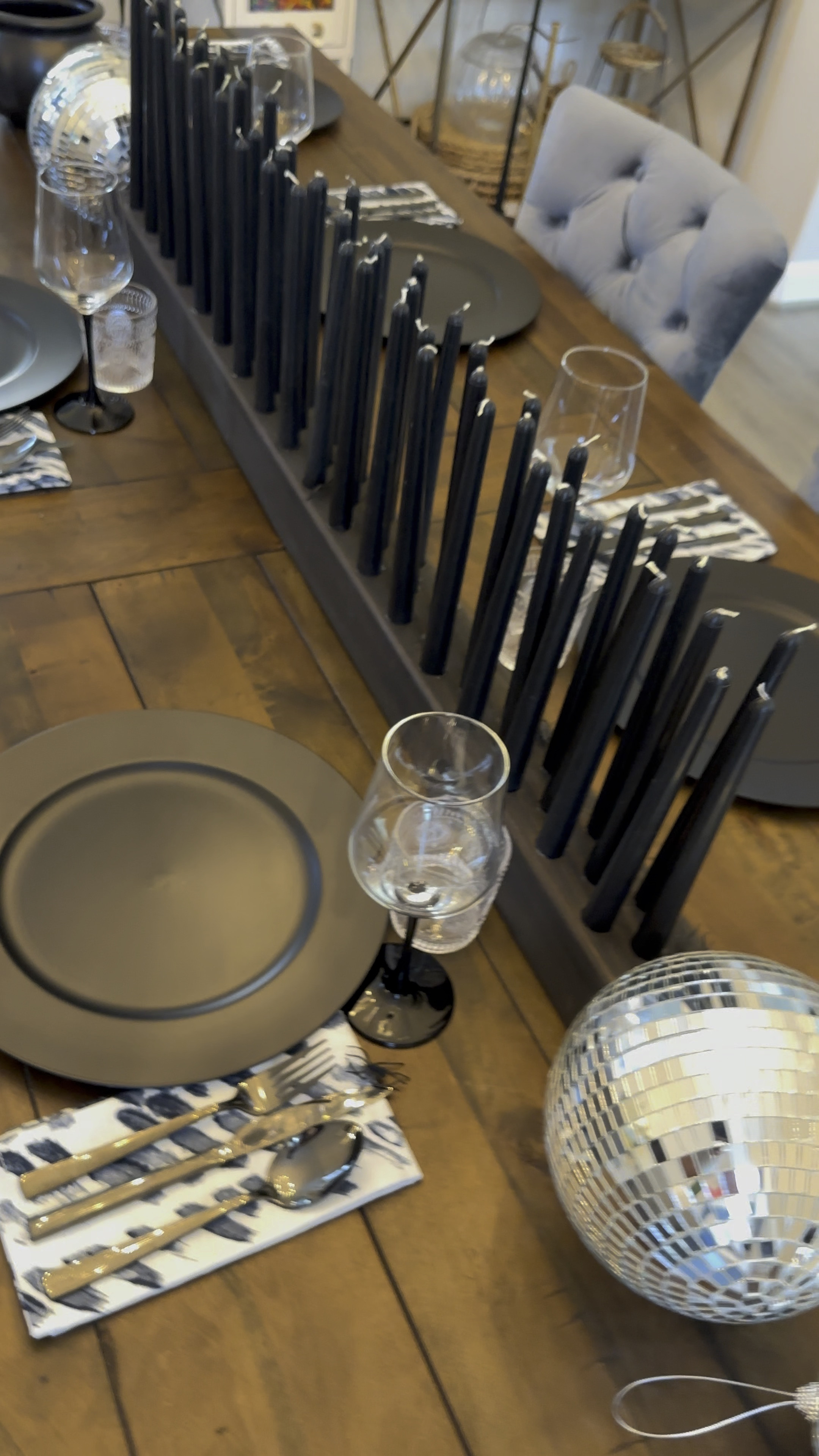 Wood CandleHolder + Dripless Candles. Perfect centerpiece for parties to set the vibe. Also great for multicolor candles on birthdays. Fun to blow out for the birthday person  

#LTKHalloween #LTKParties #LTKHome