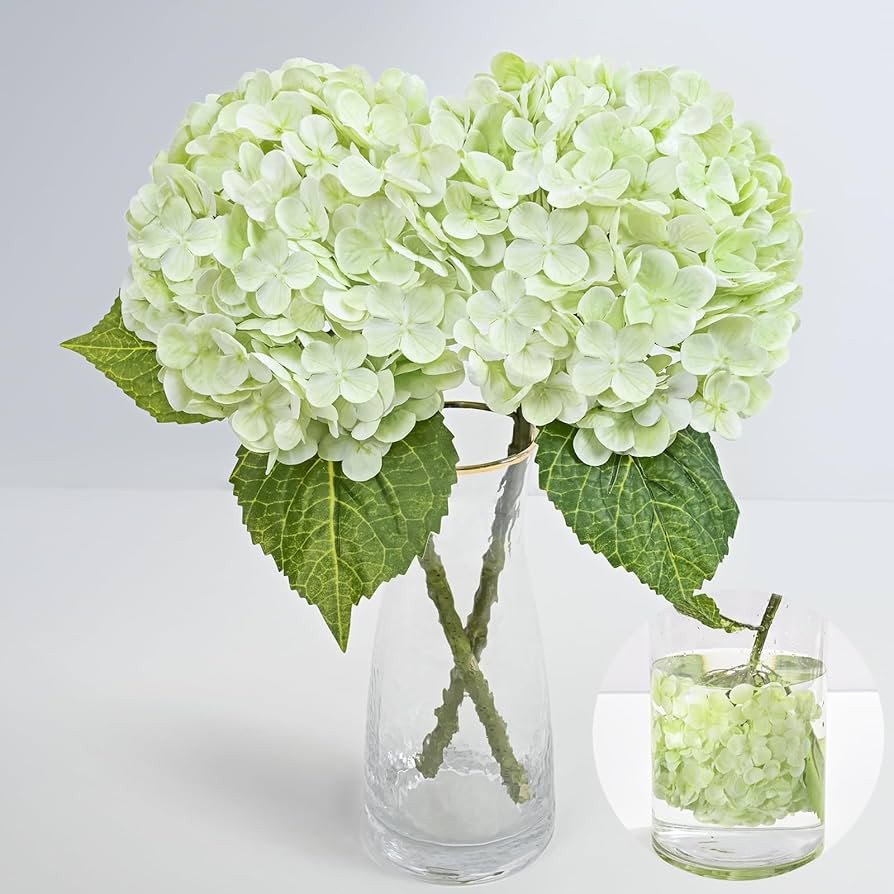 MARTINE MALL 2Pcs 21in Hydrangea Artificial Flowers, Latex Real Touch Hydrangeas Lifelike Large H... | Amazon (US)