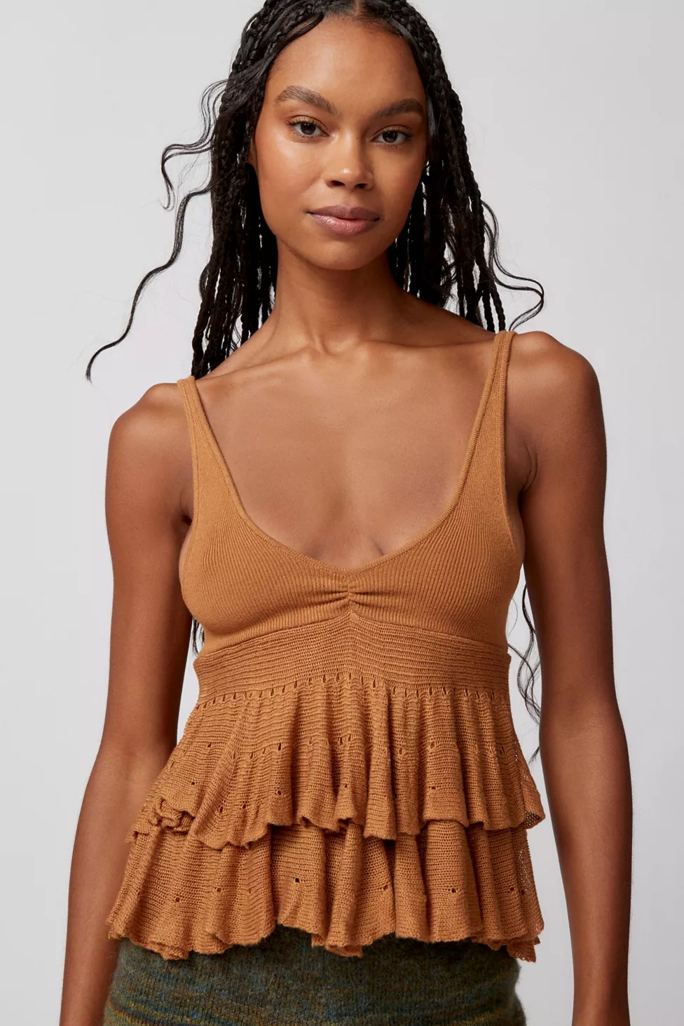 UO Callie Ruffle Sweater Tank Top | Urban Outfitters (US and RoW)