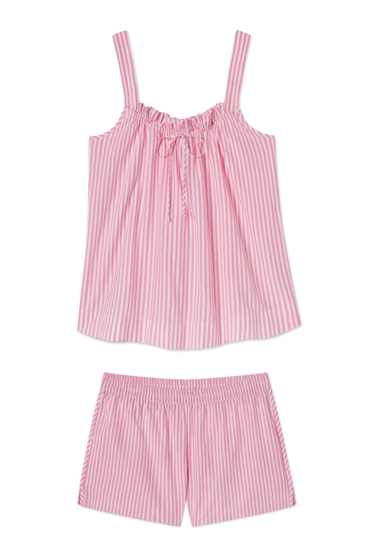 Alice Shorts Set in Sunkissed Coral Seersucker | Lake Pajamas