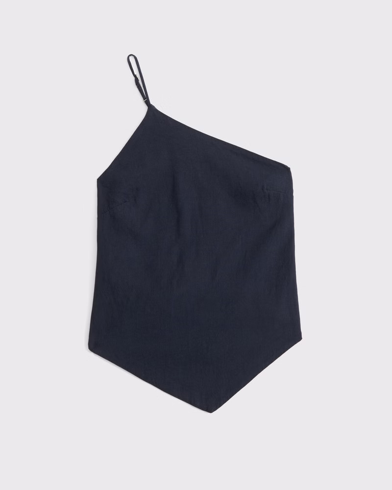 Women's One-Shoulder Asymmetrical Linen-Blend Top | Women's Tops | Abercrombie.com | Abercrombie & Fitch (US)
