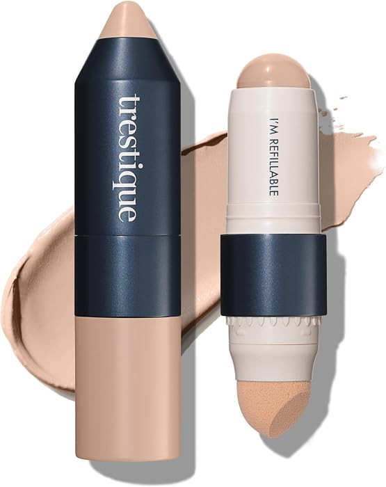 Trestique Foundation Stick - Refillable Face Stick With Built-In Sponge, Clean Beauty Medium Cove... | Amazon (US)