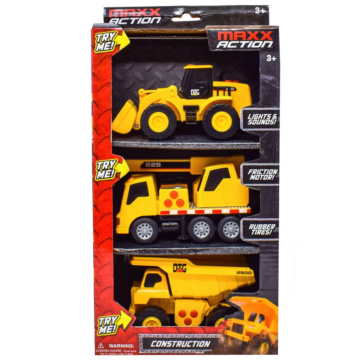 Maxx Action Mini Construction Lights & Sounds Vehicles – Front End Loader, Excavator and Dump T... | Target