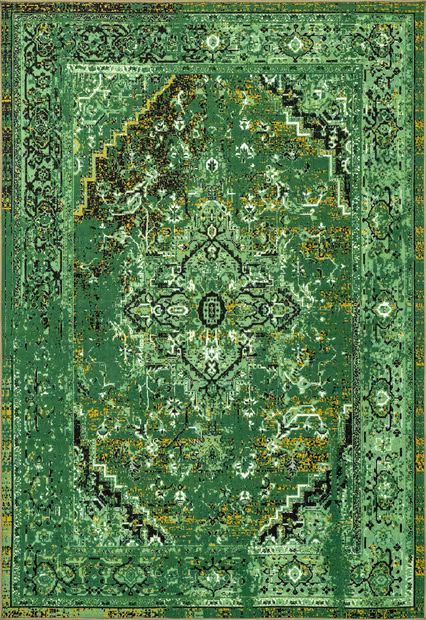 Green Persian Vintage 6' 7" x 9' Area Rug | Rugs USA