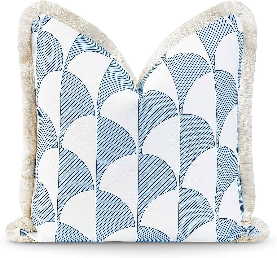 Hofdeco Premium Coastal Hampton Style Patio Indoor Outdoor Pillow Cover Only, 20"x20" Water Resis... | Amazon (US)