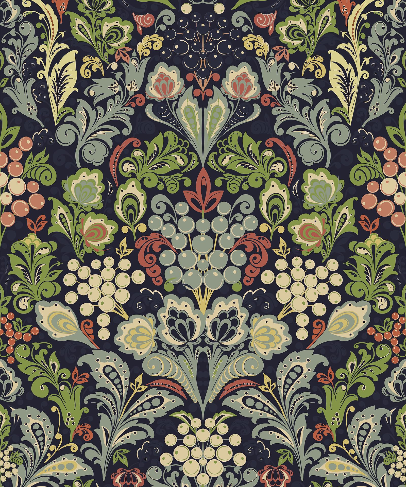 Naphite Vintage Floral Peel and Stick Wallpaper Botanical Boho Contact Paper for Cabinets Dark Gr... | Amazon (US)