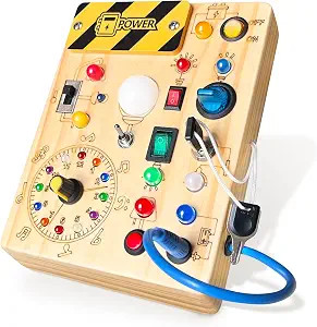 Busy Board, Montessori Toy for 1-3 Years Old, Wooden Toddler Sensory Travel Toy, Ideal Gift for 1... | Amazon (US)