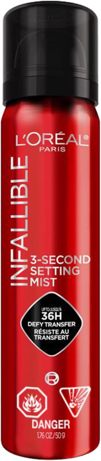 L’Oréal Paris Infallible Fixateur de maquillage en spray microfin, 3 secondes, Maquillage, Bru... | Amazon (CA)