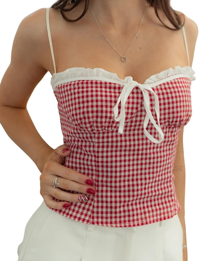 Women's Camisole Tank Tops Summer Y2k Going Out Print Spaghetti Strap Cami Tank Top | Amazon (US)