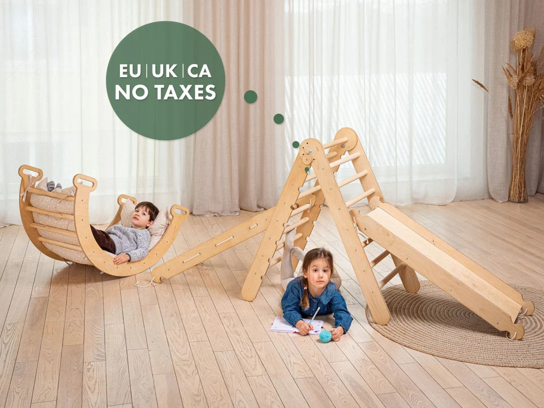 Gifts for kids, Montessori climber set 5in1 with climbing arch, Triangle climber, Kletterbogen mi... | Etsy (US)