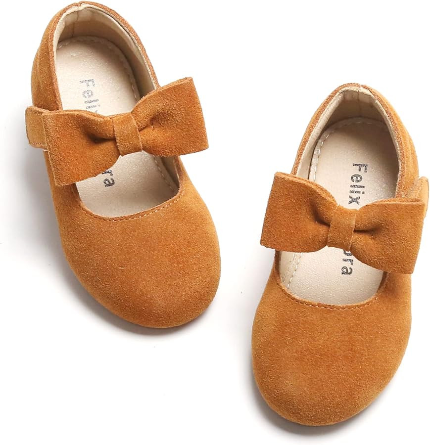 Felix & Flora Toddler Flower Girl Dress Shoes - Girl Ballet Flats Party School Shoes Wedding | Amazon (US)