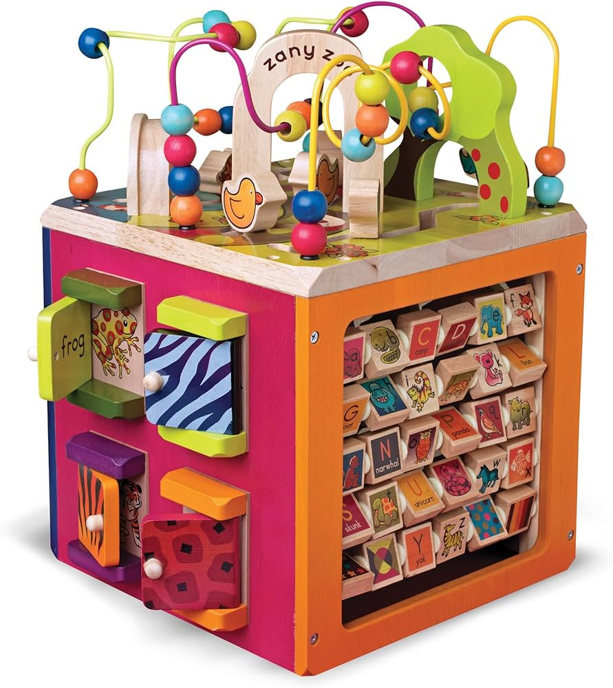 B. toys - Zany Zoo - Wooden Activity Cube - Educational Toys - Wooden Toys for Toddlers, Kids - 1... | Amazon (US)