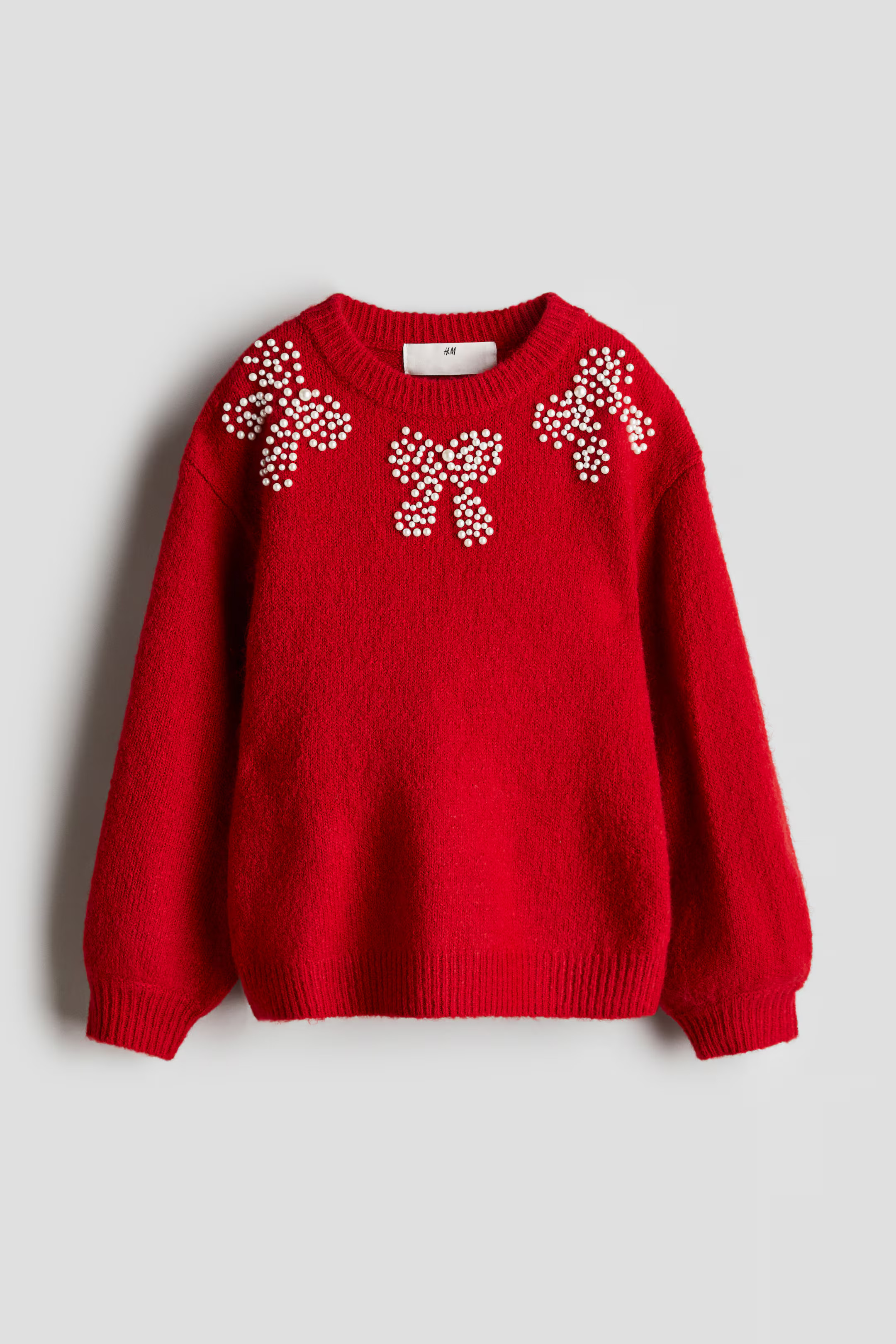 Embellished Sweater - Red/bows - Kids | H&M US | H&M (US + CA)