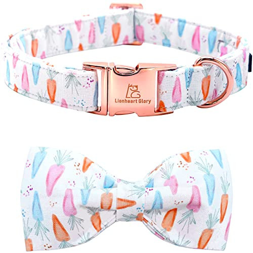 Lionheart glory Easter Dog Collar with Bow Tie Carrot Print Dog Collar Girl or Boy Soft Durable Adjustable Collar Bows Spring Collar Dog Bow for Medium Dogs | Amazon (US)