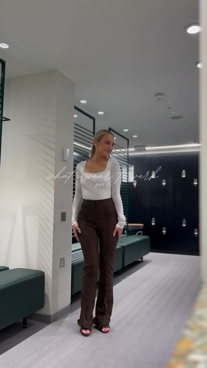 White square neck long sleeve, brown high waisted flares, free people, asos 

#LTKstyletip #LTKSeasonal #LTKeurope