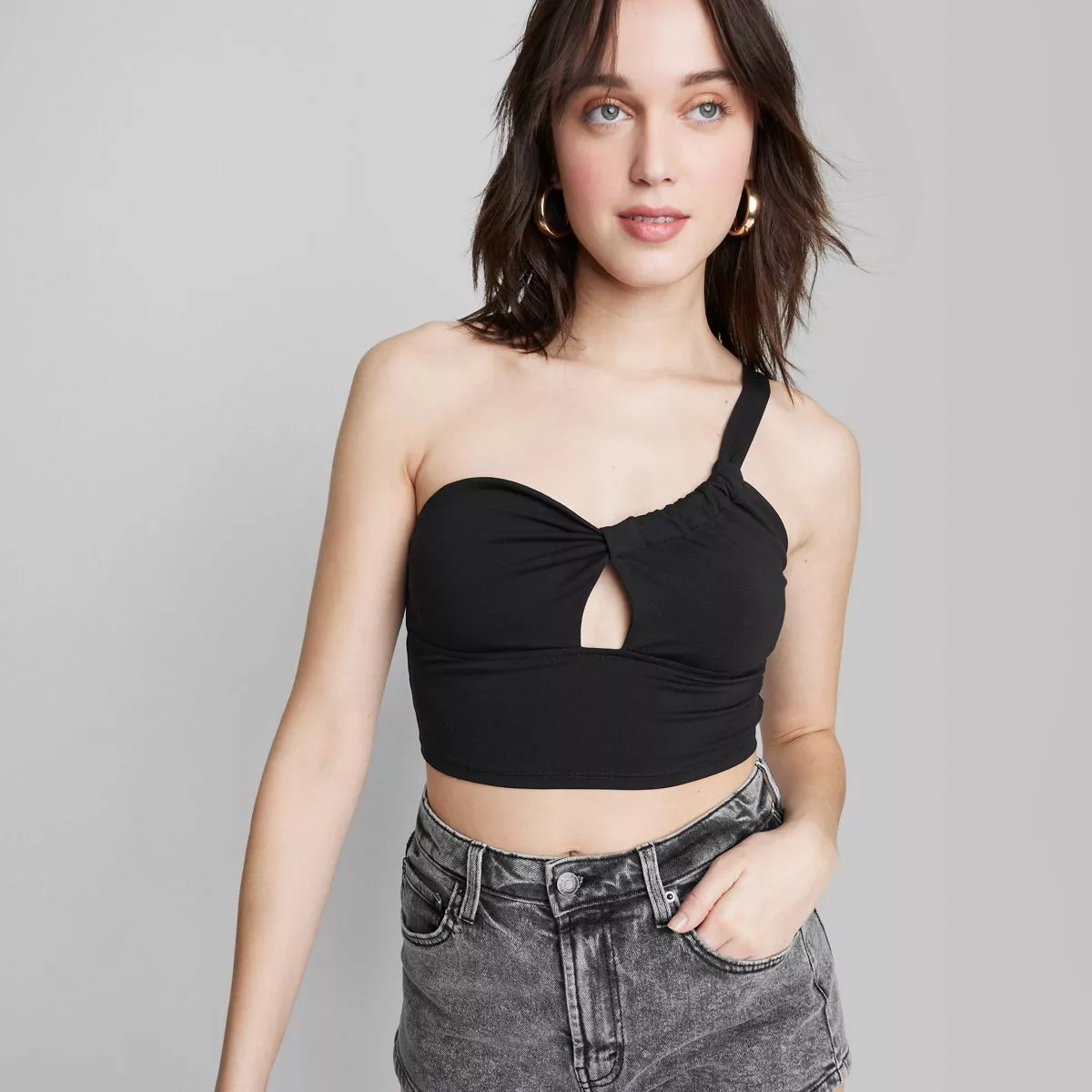 Strapless crop deals top target