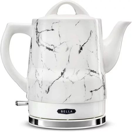 BELLA 1.5 Liter Electric Ceramic Tea Kettle with Boil Dry Protection & Detachable Swivel Base, White | Walmart (US)