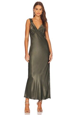 Shona Joy Giorgia Plunged Midi Dress in Forest from Revolve.com | Revolve Clothing (Global)