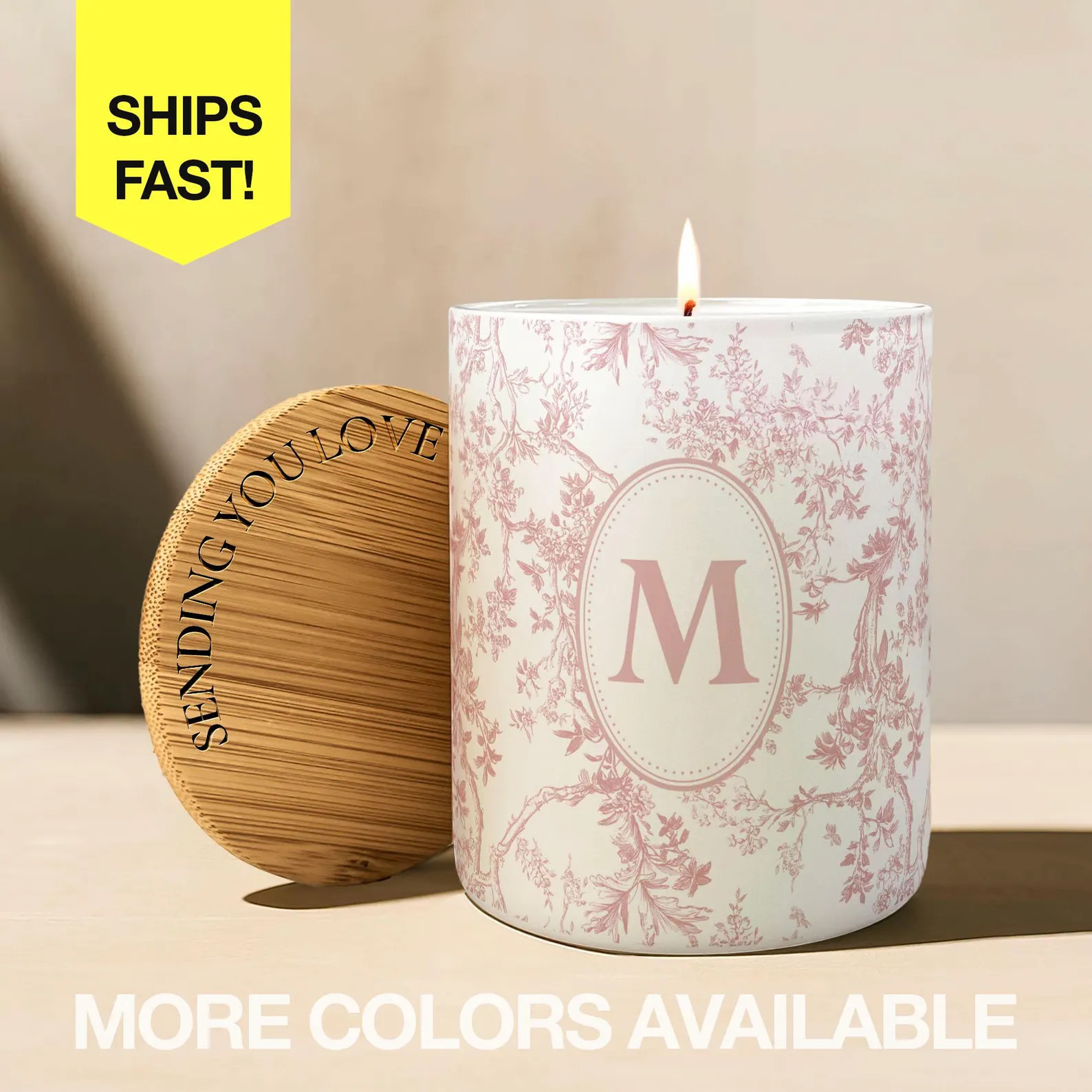 Toile Personalized Name Candle For Friend Candle Custom Gift Monogram Gift For Bride Candles For ... | Etsy (Global)