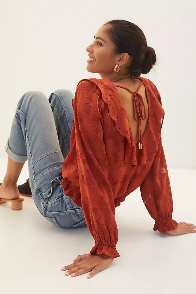 Textured Floral Blouse | Anthropologie (US)