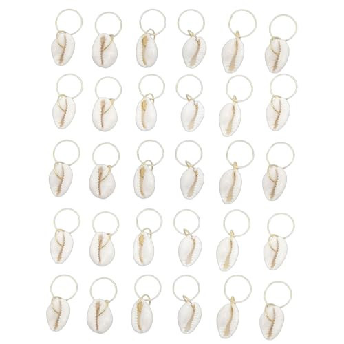 30 Pack Shell Hair Clips Cowrie Shells for Hair for Women Seashell for Hair Braids DIY Sea Shell Gold Hair Rings Accessories | Amazon (US)