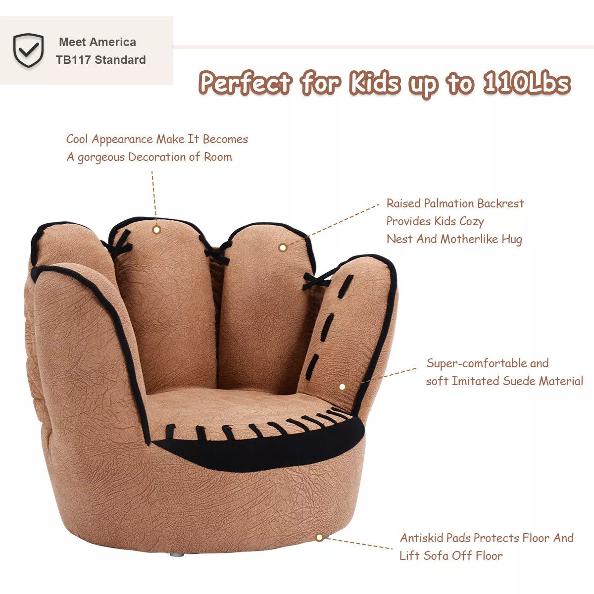 Costway Kids Sofa Five Finger Armrest Chair Couch Children Living Room Toddler Gift | Target