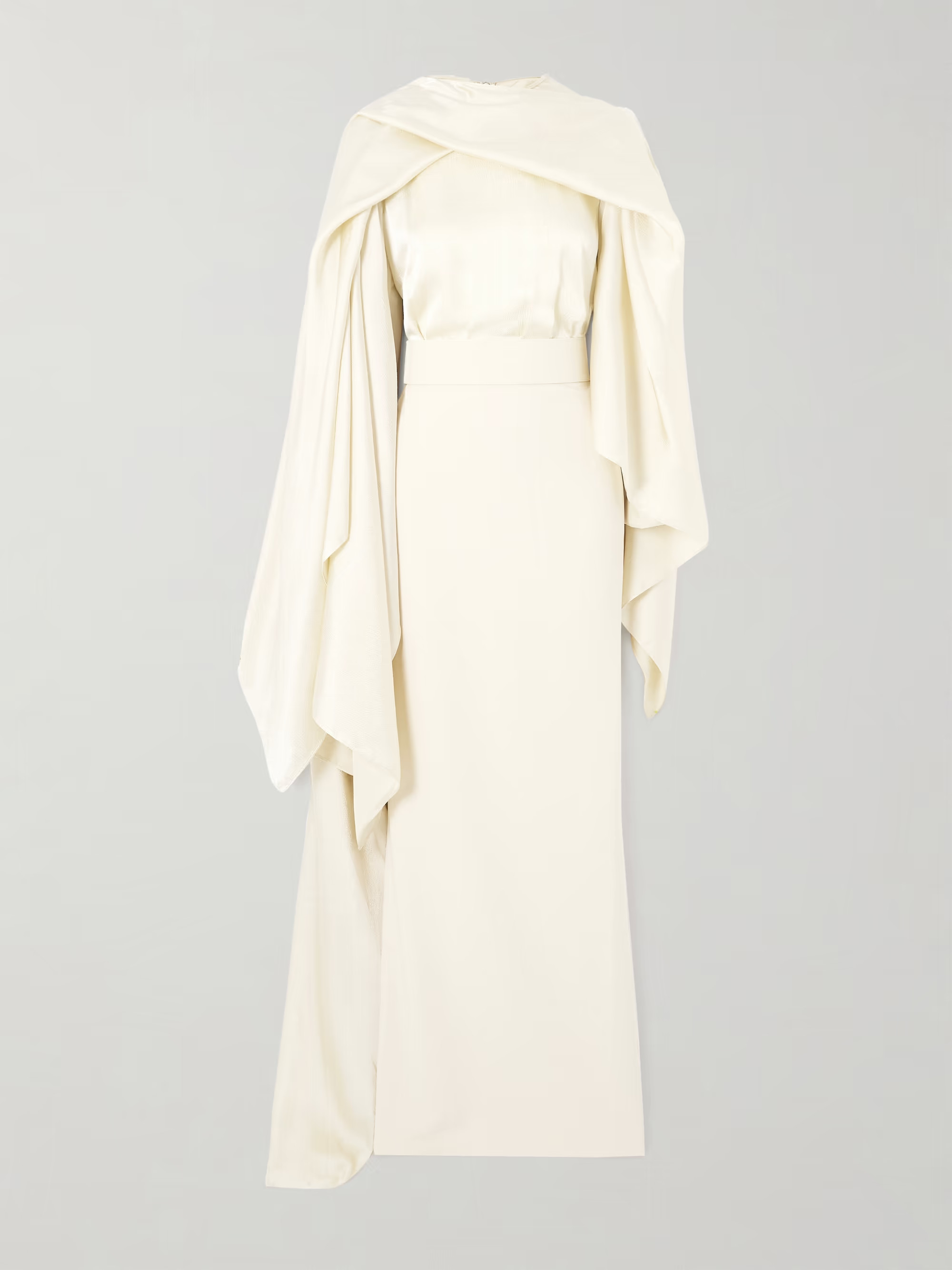 Rosalia cape-effect belted satin and crepe gown | NET-A-PORTER (US)