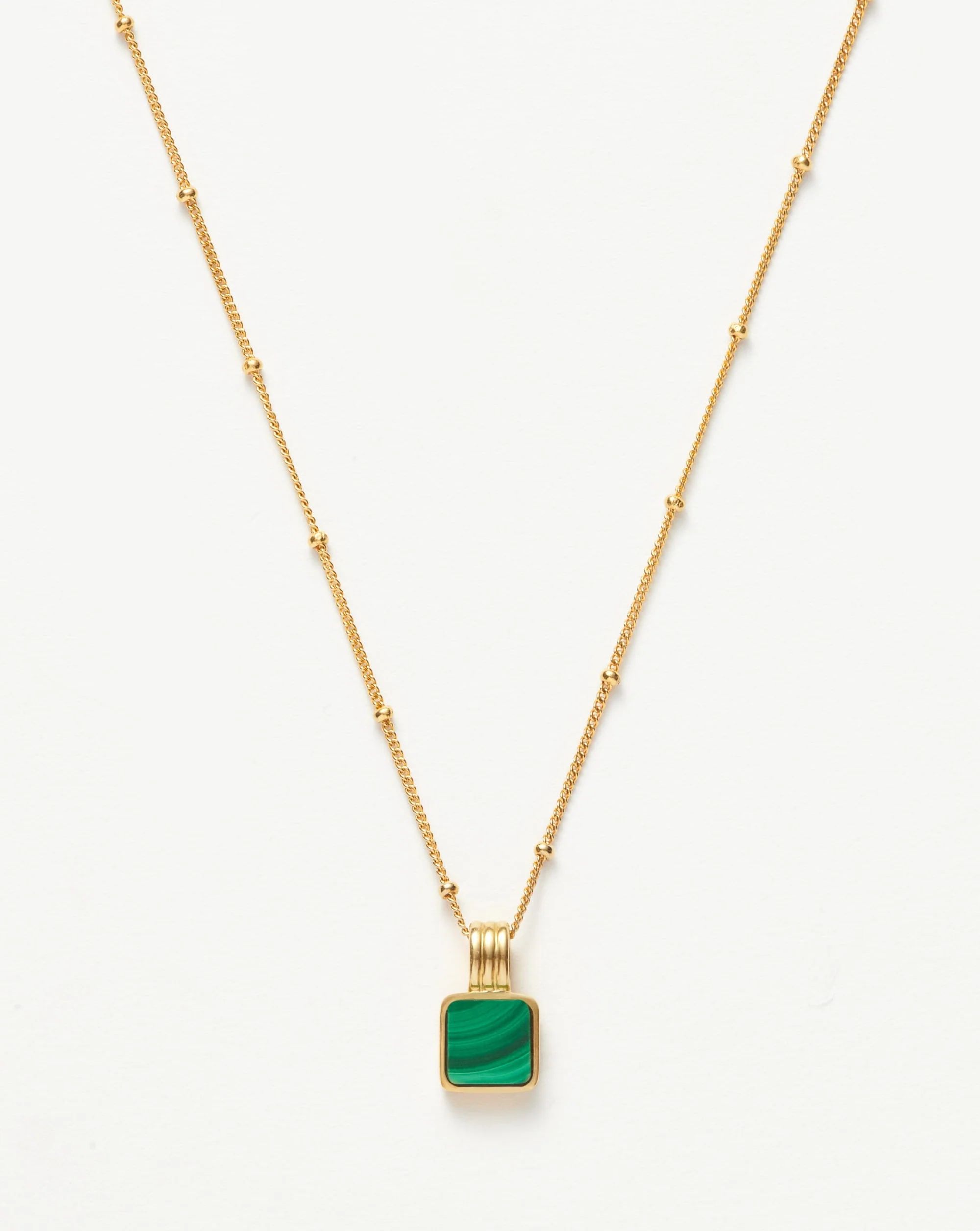 Lucy Williams Square Malachite Necklace | 18ct Gold Plated Vermeil/Mal | Missoma US