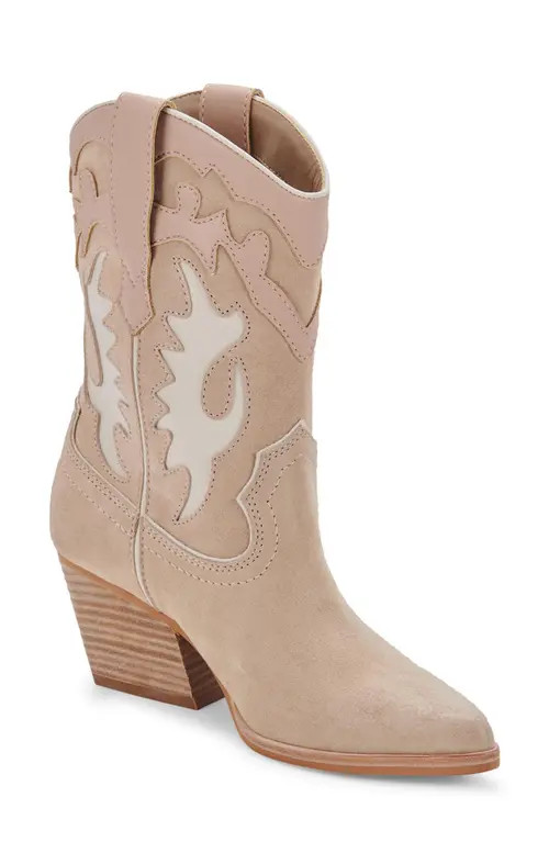 Dolce Vita Landen Western Boot in Dune Suede at Nordstrom, Size 10 | Nordstrom
