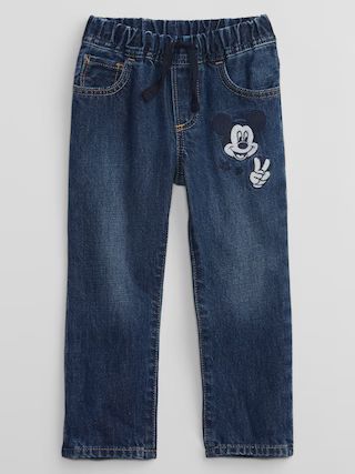babyGap &amp;#124 Disney Mickey Mouse Pull-On Slim Jeans with Washwell | Gap Factory